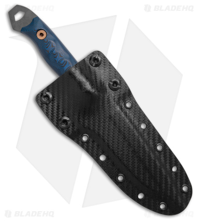 Dawson Knives Outcast Fixed Blade Knife Blue/Black G10 (Apocalypse Black)
